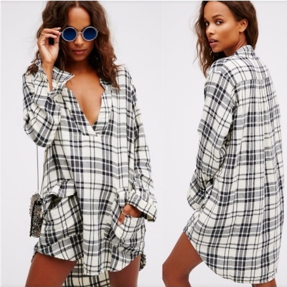 Free People X CP Shades Gauze Long Sleeve Tunic/dress made in USA - Picture 1 of 7